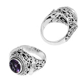 SR-5442-AM-6" Sterling Silver Ring With Amethyst Q. Jewelry Bali Designs Inc